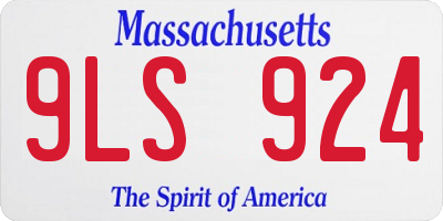 MA license plate 9LS924