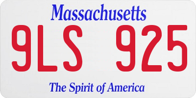 MA license plate 9LS925
