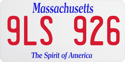 MA license plate 9LS926