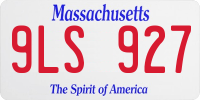 MA license plate 9LS927