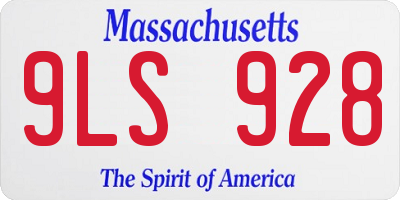 MA license plate 9LS928