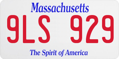 MA license plate 9LS929