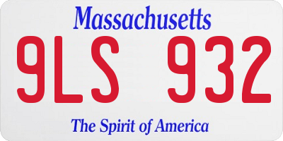 MA license plate 9LS932