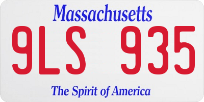 MA license plate 9LS935