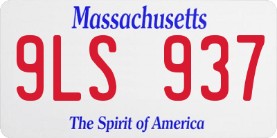 MA license plate 9LS937