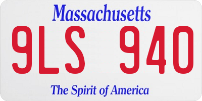 MA license plate 9LS940