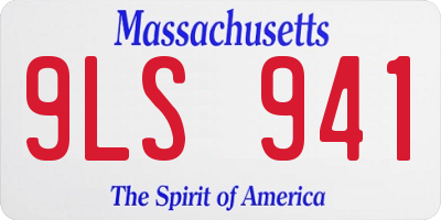 MA license plate 9LS941