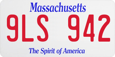 MA license plate 9LS942