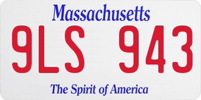 MA license plate 9LS943