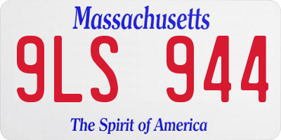 MA license plate 9LS944