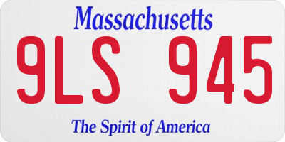 MA license plate 9LS945