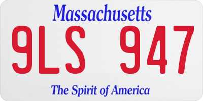 MA license plate 9LS947