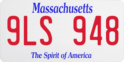 MA license plate 9LS948