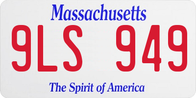 MA license plate 9LS949