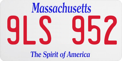MA license plate 9LS952