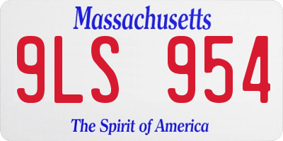 MA license plate 9LS954