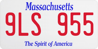 MA license plate 9LS955