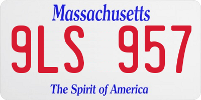 MA license plate 9LS957