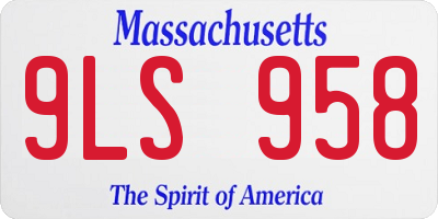 MA license plate 9LS958