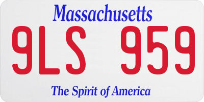 MA license plate 9LS959