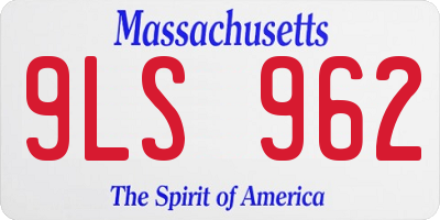 MA license plate 9LS962
