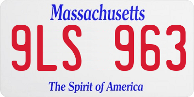 MA license plate 9LS963