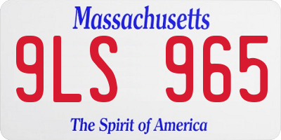 MA license plate 9LS965