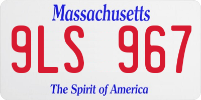 MA license plate 9LS967