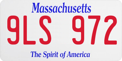 MA license plate 9LS972