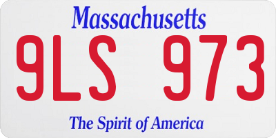 MA license plate 9LS973
