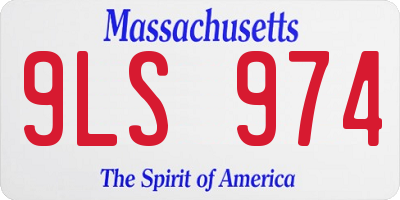 MA license plate 9LS974