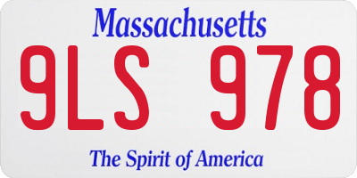 MA license plate 9LS978