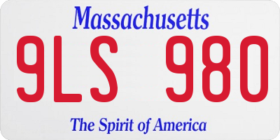 MA license plate 9LS980