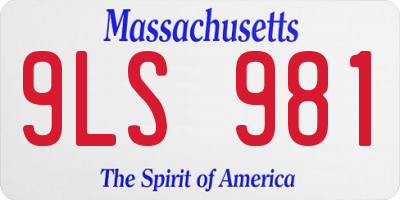 MA license plate 9LS981