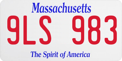 MA license plate 9LS983