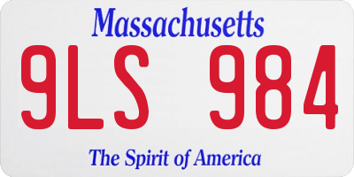 MA license plate 9LS984