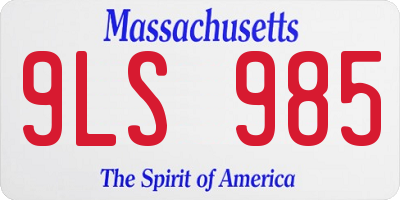 MA license plate 9LS985