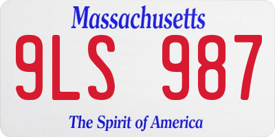MA license plate 9LS987