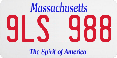 MA license plate 9LS988