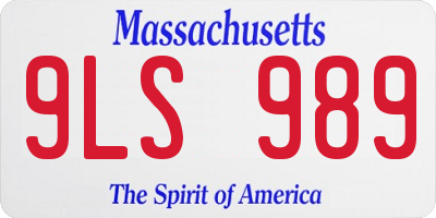MA license plate 9LS989