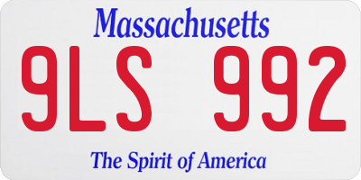 MA license plate 9LS992