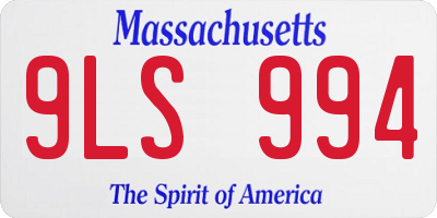 MA license plate 9LS994