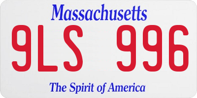 MA license plate 9LS996