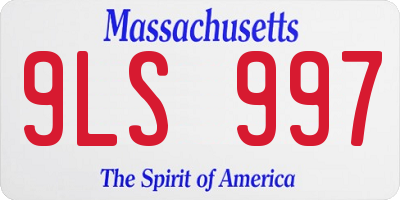 MA license plate 9LS997