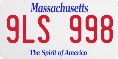 MA license plate 9LS998