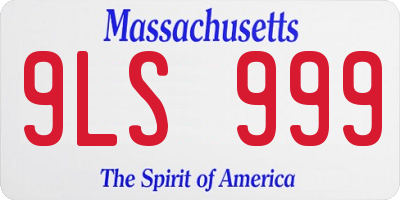 MA license plate 9LS999