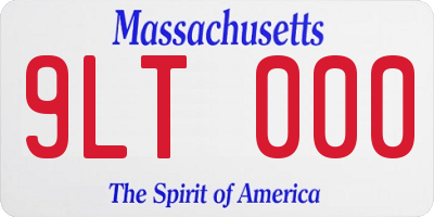 MA license plate 9LT000