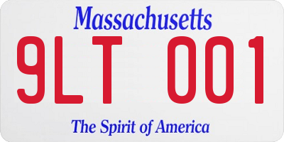MA license plate 9LT001