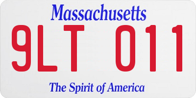 MA license plate 9LT011