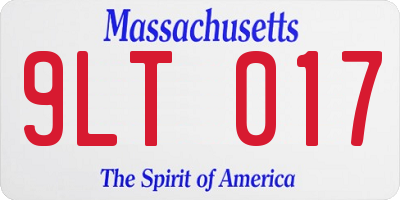 MA license plate 9LT017